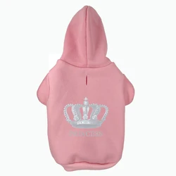Jersey con capucha para perro – Estampado princesa plateado