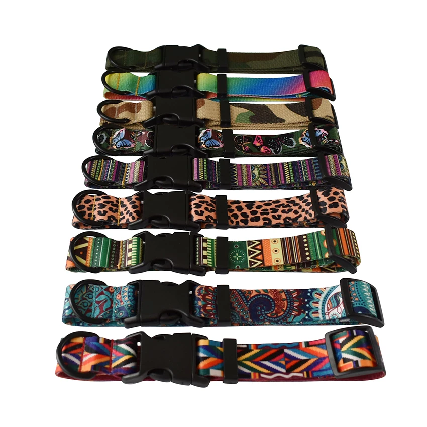 Correa y Collar de plástico con hebilla para perro, Collar estampado de nailon para mascotas, suministros para mascotas, moda al por menor, Bulldog francés hecho a mano - imagen 5