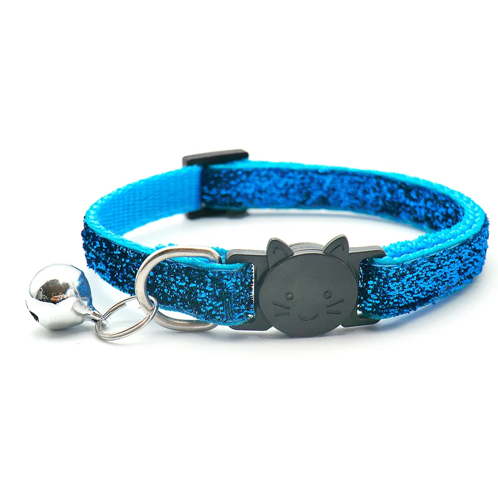 Venta al por mayor 24 Uds BlingBling cachorro gatito Collar ajustable para perro mascota con correa para el cuello de campana collares con botones de cara de gato accesorios de encanto - imagen 5