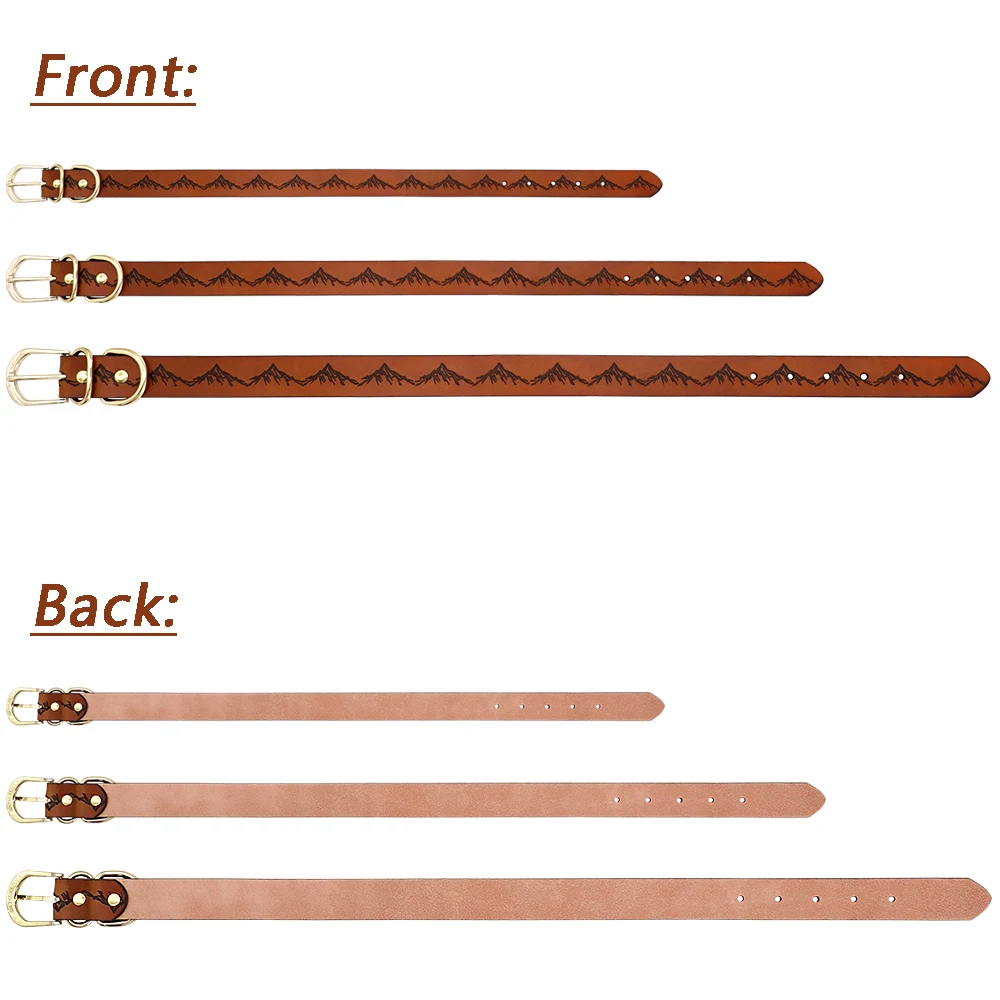 Collar de cuero genuino para perro, hebilla de cuello para perros pequeños, medianos y grandes, Pitbull, Pastor Alemán - imagen 3