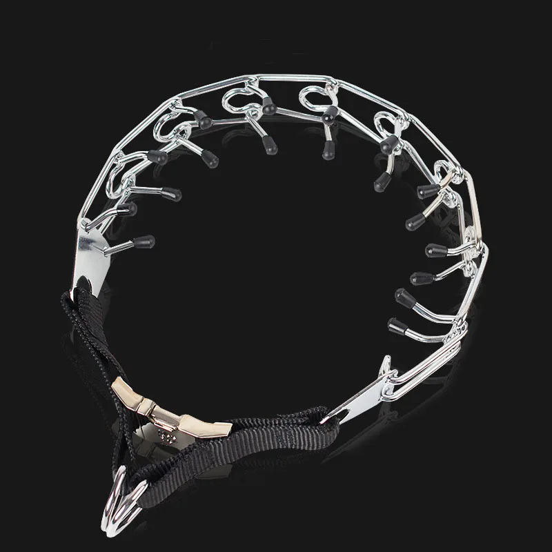 Pit Bull-Collar de perro con broche de liberación rápida y tapas de goma chapadas, accesorio de entrenamiento de pastor alemán, con engranaje de Metal - imagen 2