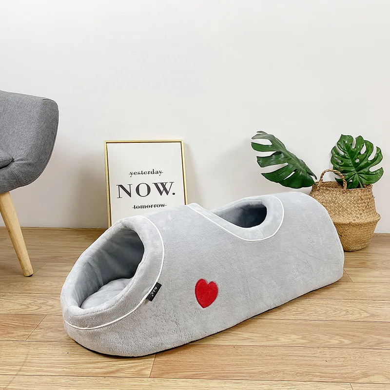 Divertida casa de cama para mascotas de invierno, estera cálida para gatos, cama para mascotas, cueva, túnel, saco de dormir, camas para perros, casa para gatos, productos para mascotas, accesorios - imagen 2