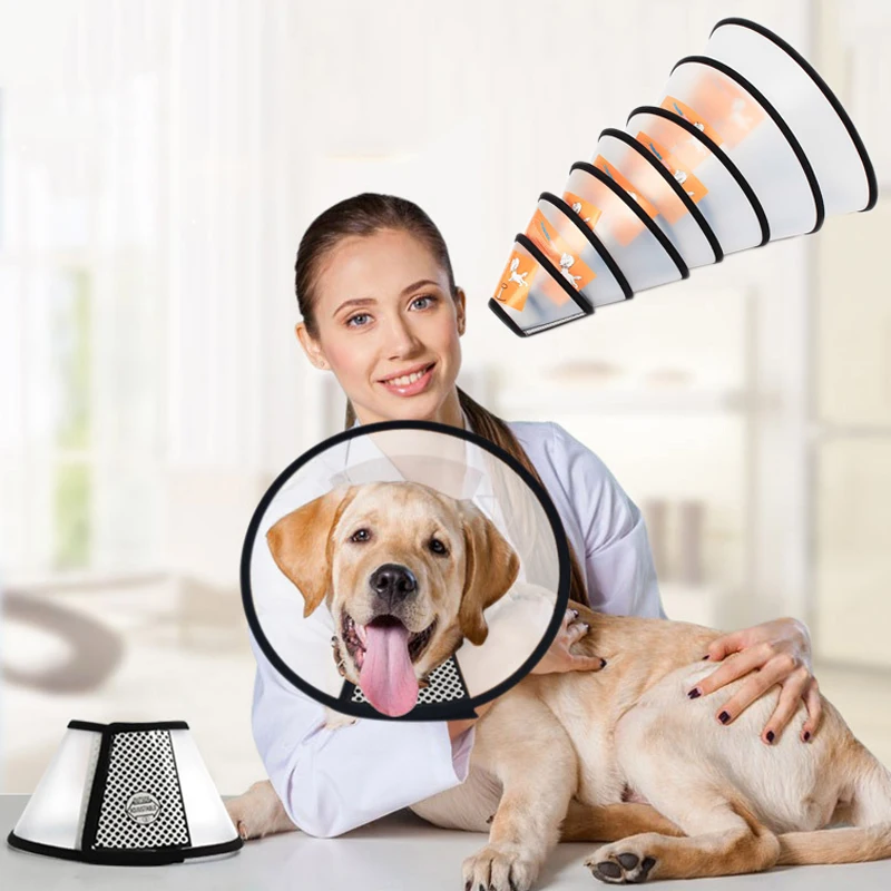 Previene la lamer, cubierta para el cuidado de mascotas, accesorios para perros grandes, cachorros postoperatorios, cono de perro grande, Collar de vergüenza, suministros para mascotas