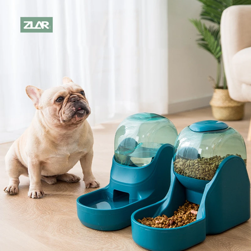 Alimentador automático para perros y gatos, fuente de agua potable, botella, cuencos para gatitos, contenedor de alimentación lenta, suministros para mascotas, 3,8 l - imagen 5