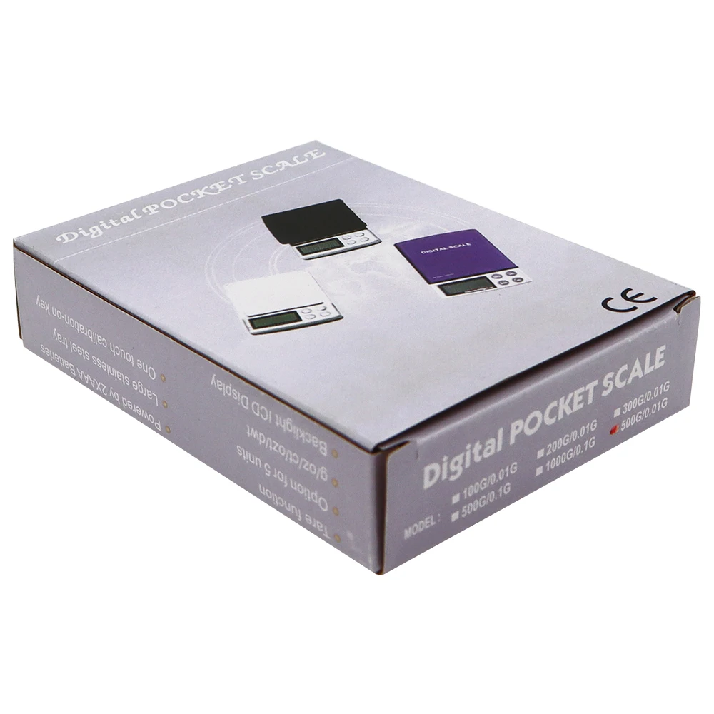 Báscula Digital de 500g y 0,01g, báscula de bolsillo de alta precisión, plataforma de acero inoxidable, joyería, balanza de peso de diamante - imagen 4