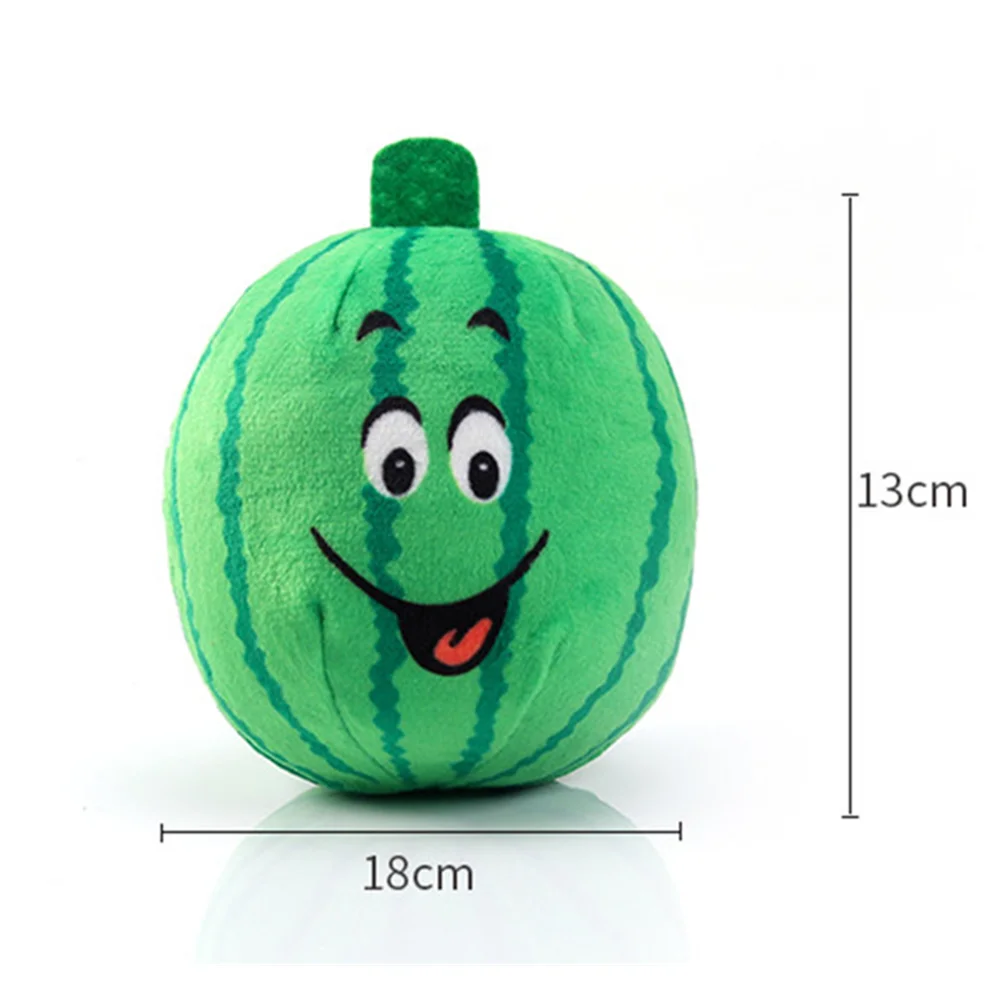 Juguetes interactivos para mascotas, juguete de felpa con dibujos animados de sandía, perro, chirriante, cachorro, gato, dientes, bola Molar, suministro para mascotas - imagen 2