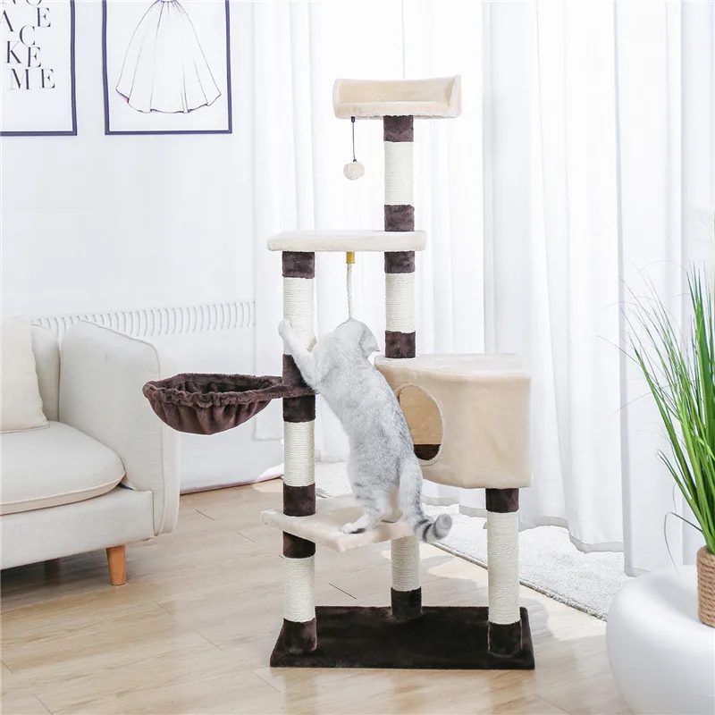 Árbol de marco de escalada para gatos de lujo con postes de rascado cubiertos de Sisal, torre para gatos, muebles, Centro de Actividades para gatitos, casa de juegos para gatitos - imagen 3