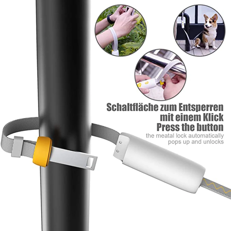 Correa fuerte para perros pequeños y medianos, correas retráctiles para entrenamiento de cachorros, con asa, cerradura de una tecla, a prueba de explosiones - imagen 5