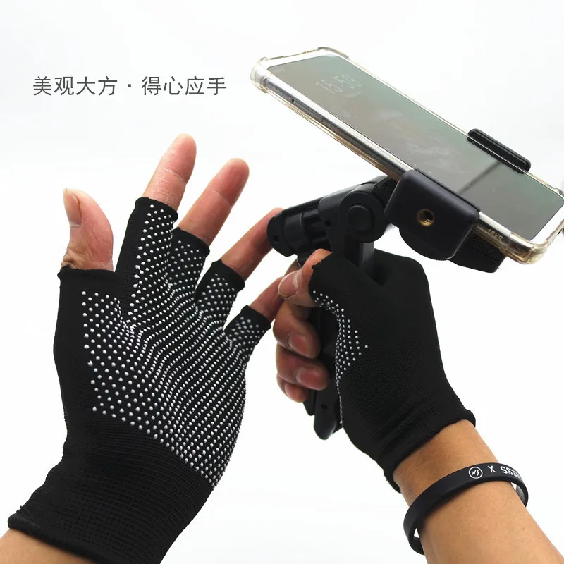 Guantes elásticos de nailon antideslizantes para hombre y mujer, protector solar de cinco dedos, elásticos, antifugas - imagen 3
