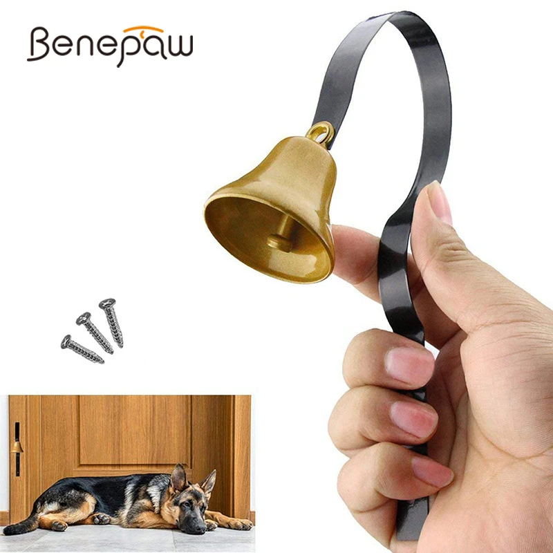 benepaw campanilla latón perro timbre colgante duradero sonido claro mascota entrenamiento orinal entrenamiento doméstico