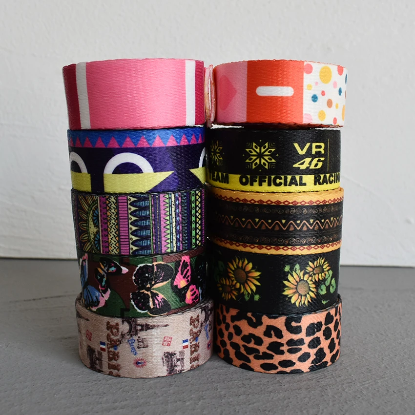 Venta al por mayor, 5 yardas de ancho, 25mm, correas impresas en 18 colores, cinta para equipaje, correa, cuerda, Collar para perro y mascota, arnés de correa - imagen 3