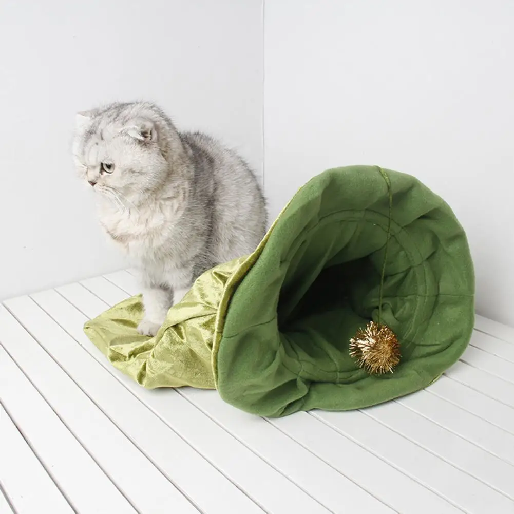 Bolsa cálida y transpirable con apertura redonda para mascotas, exquisito Kit térmico de diseño para gato, saco de dormir de tela verde para el hogar, gran capacidad - imagen 2