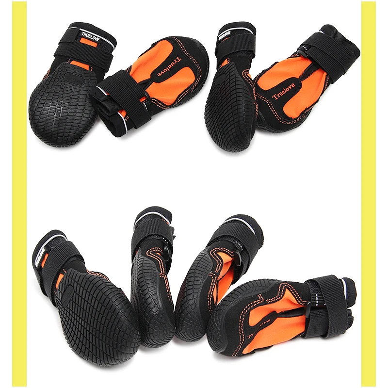 Truelove, zapatos para mascotas, botas para perros resistentes al agua con suela antideslizante resistente reflectante, zapatos antideslizantes para perros al aire libre, 2 piezas/4 piezas TLS4861 - imagen 4