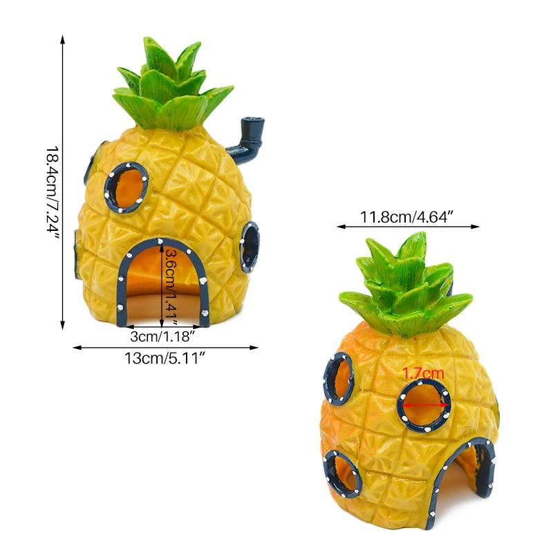 Casa de piña para acuario Krusty Krab Octopus, cabeza de Isla de Pascua, dibujos animados, accesorios para pecera, suministros, 3 estilos - imagen 4