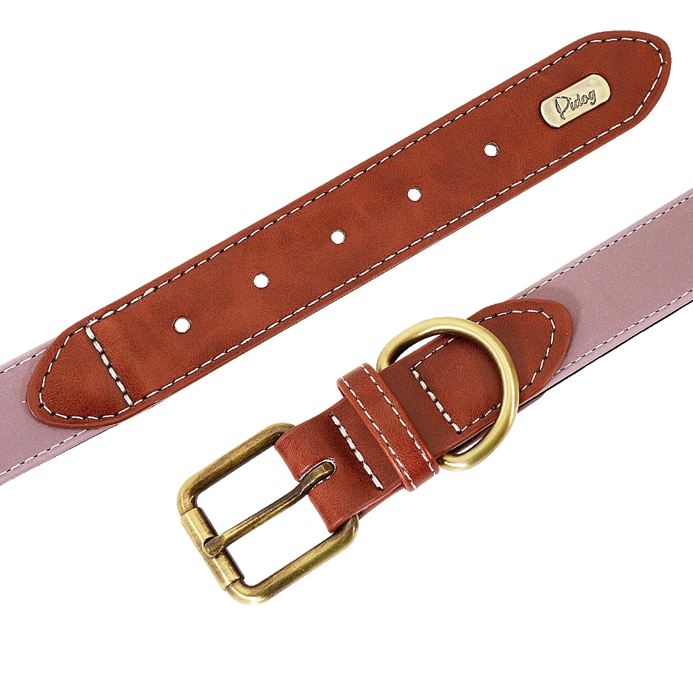 Collar de perro PET ARTIST en color marrón con placa grabada