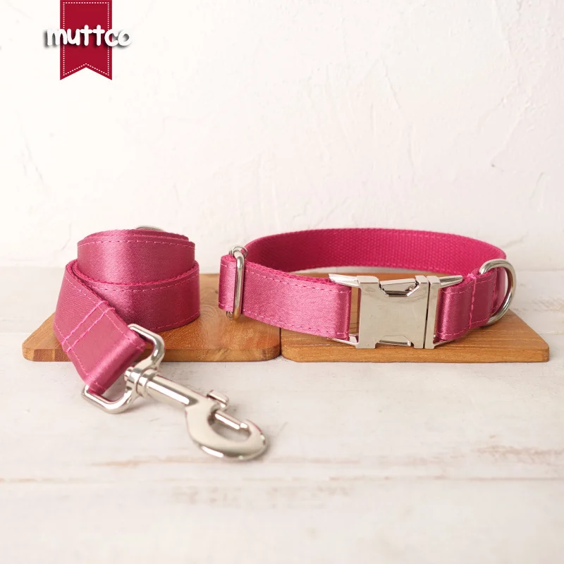 MUTTCO-collar con etiqueta de identificación para perro mascota personalizado, correa THE SHINY CHERRY, collar con placa con nombre ajustable para cachorros, 5 tamaños, UDC113