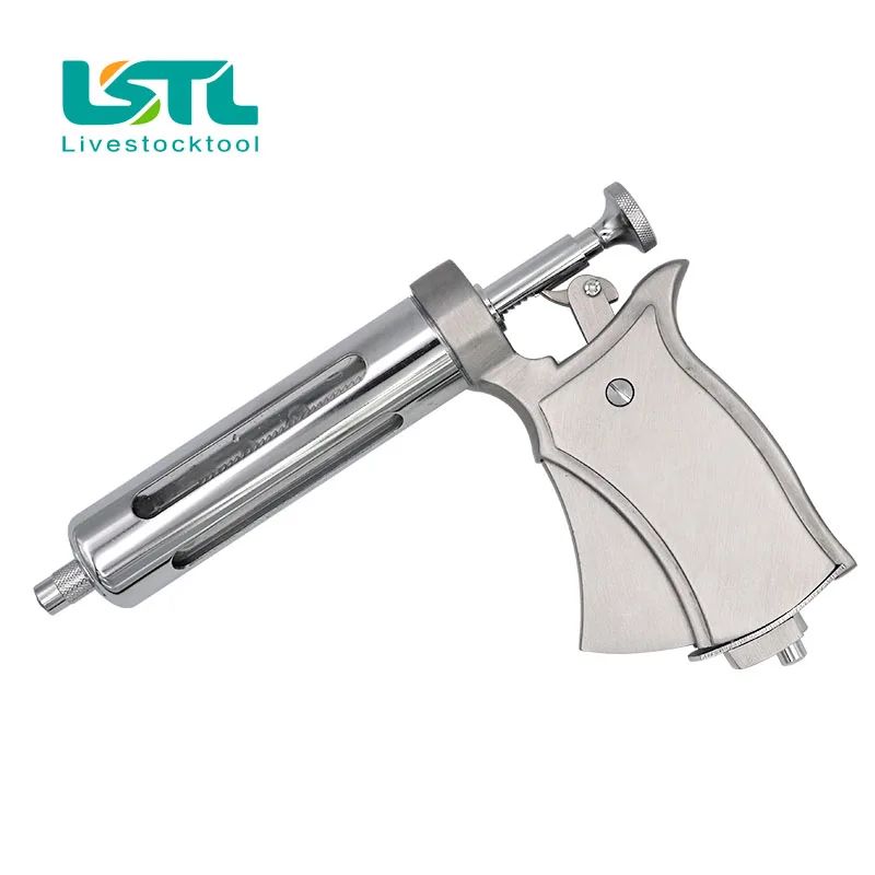 Inyector de inyección de Metal automático, jeringa veterinaria para ganado, animales, caballos, ovejas, ganado, granja de cerdos, 50ML - imagen 5