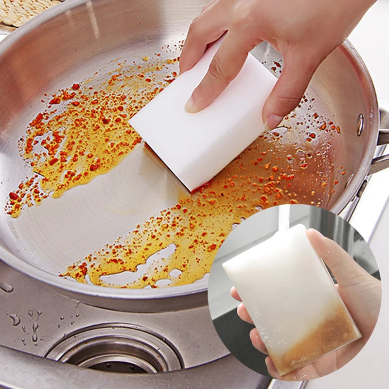 Esponja mágica multifuncional para limpieza de cocina y baño, accesorios de limpieza de melamina, 100x60x20mm, 50 unids/lote - imagen 3