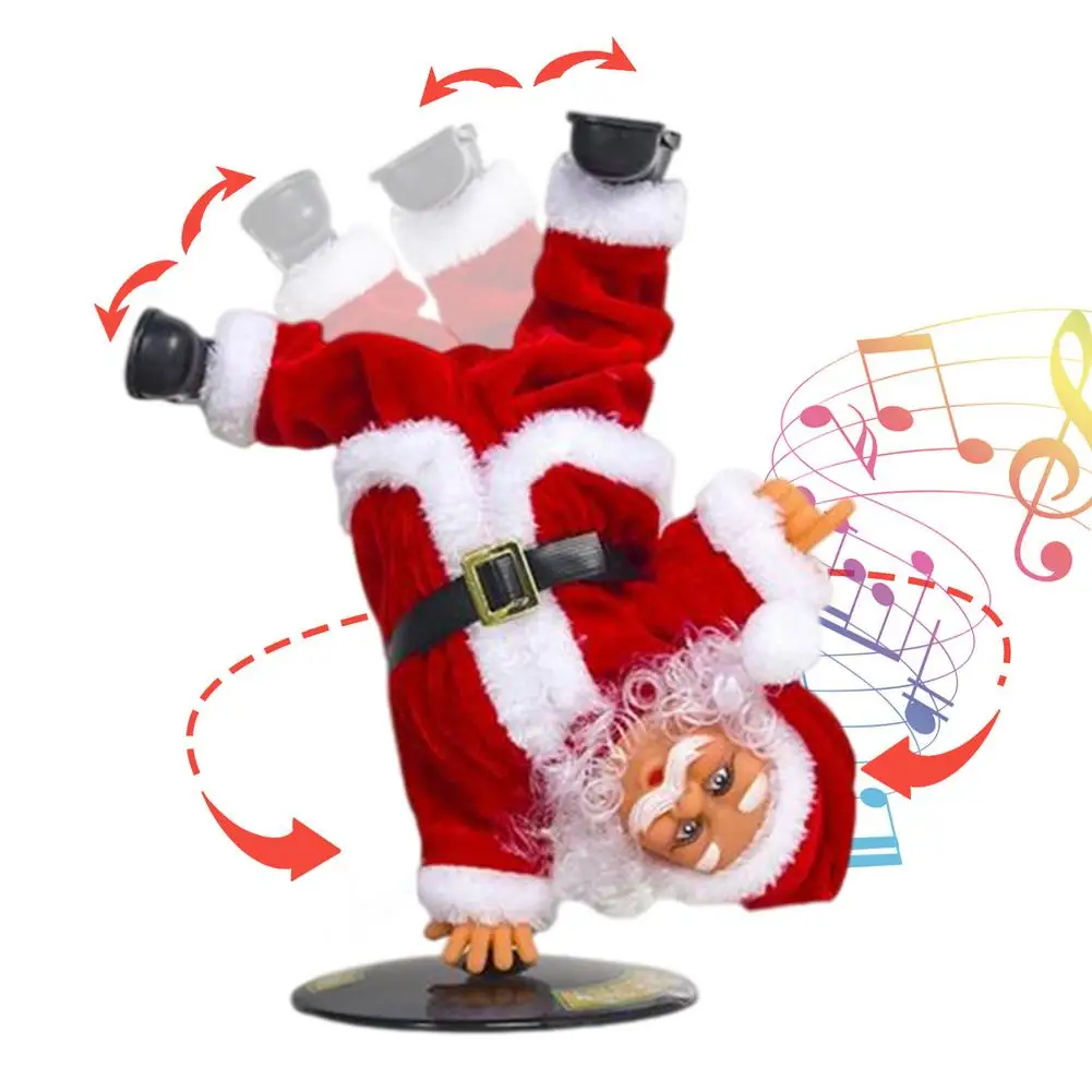 Muñeco de Papá Noel eléctrico para niños, juguete de canto giratorio invertido, muñeco de baile, adorno Musical de Papá Noel, Navidad, 2022 - imagen 4