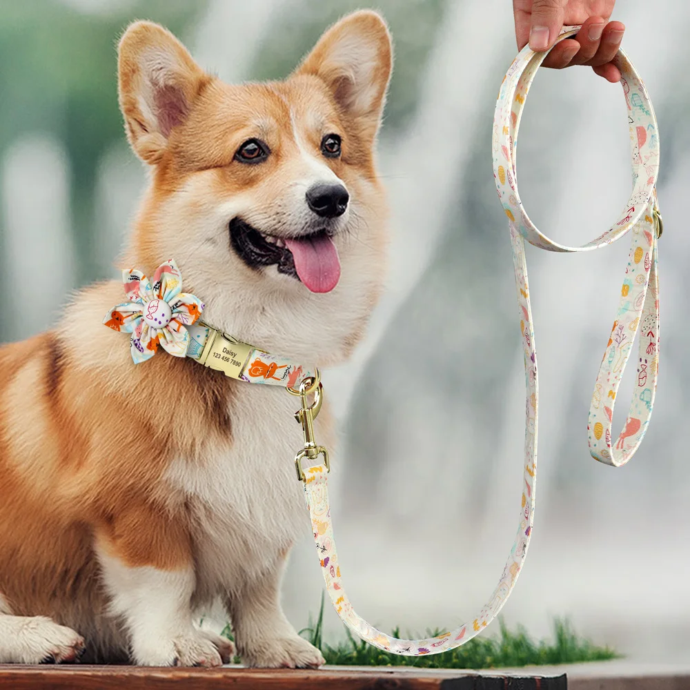 Correa de nailon con estampado para perro, Correa suave para caminar, para cachorros, perros pequeños, medianos y grandes, Chihuahua, Pitbull, 150cm - imagen 5