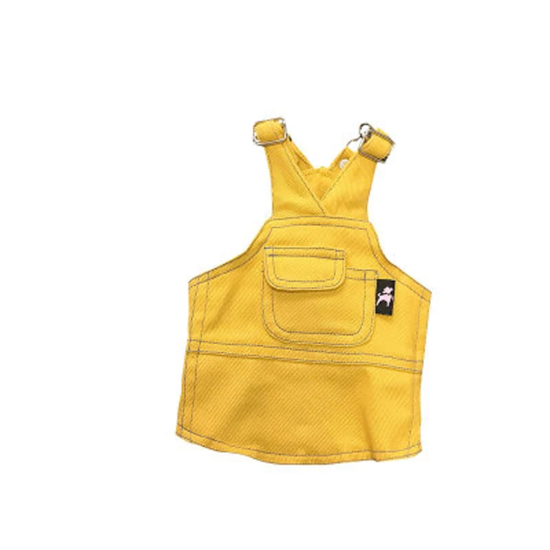 Vestido vaquero con tirantes para perro, falda bonita para mascotas, ropa de peluche, ropa para cachorros, Otoño, 2021 - imagen 5
