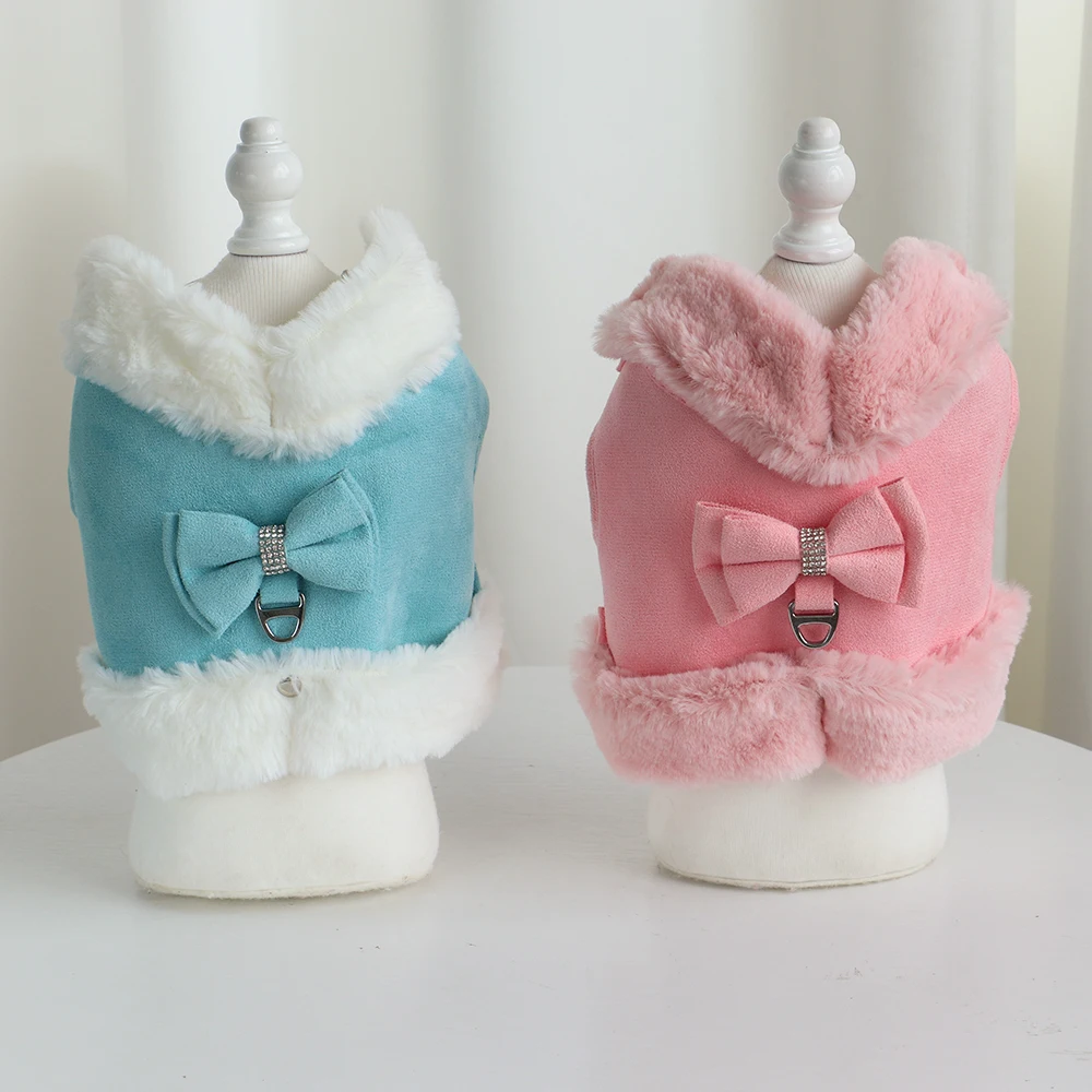 Conjunto de arnés y abrigo en varios colores para perros pequeños