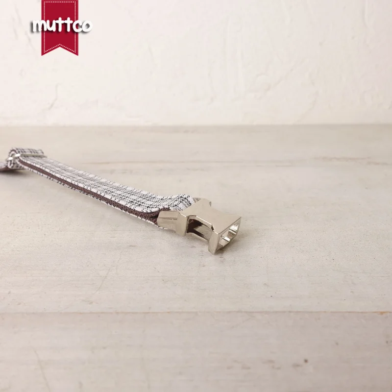 MUTTCO venta al por menor grabado delicada-Diseño personalizado collares de gato pequeño blanco PLAID collar hecho a mano 2 tamaños UCC102 - imagen 3