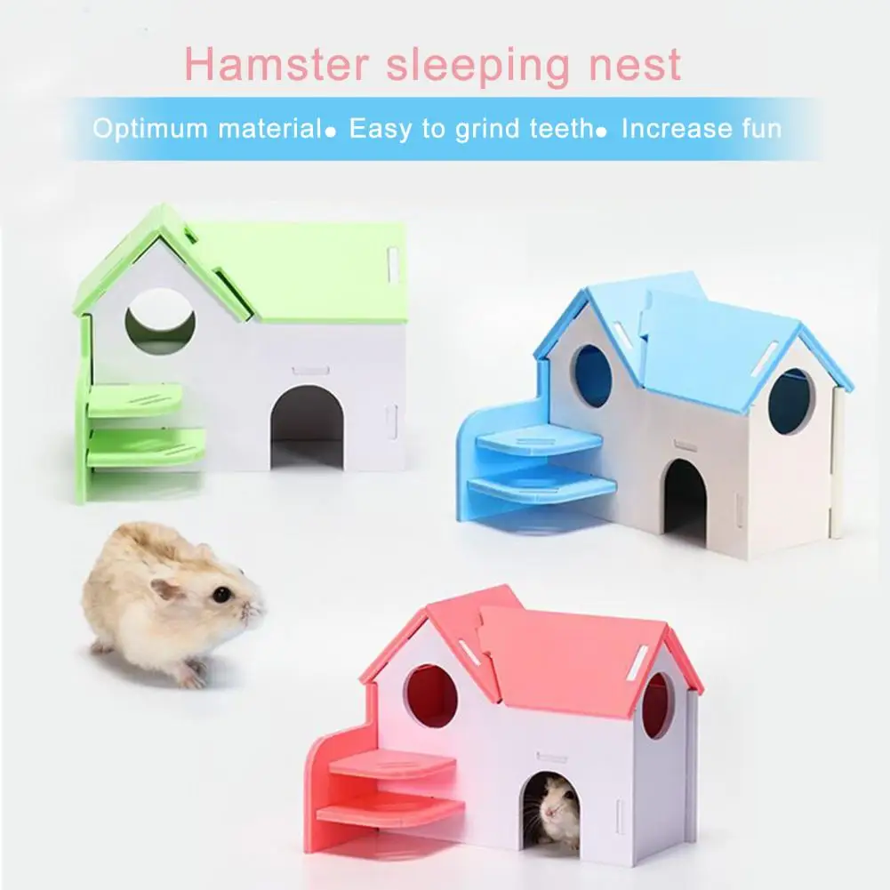 Casa para mascotas pequeñas, bricolaje, erizo, Hamster, Villa, cabaña de estar, Hamster, Villa decorativa - imagen 2