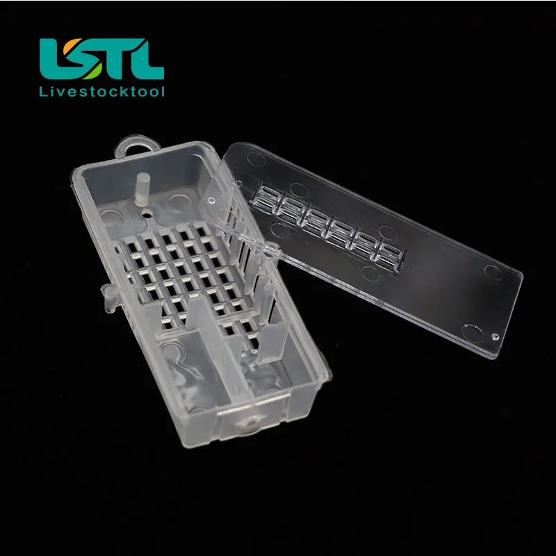 Jaulas de transporte de abejas reina, equipo de apicultura transparente, casa de colmena, jaula de abejas reina blanca transparente, 10 Uds.