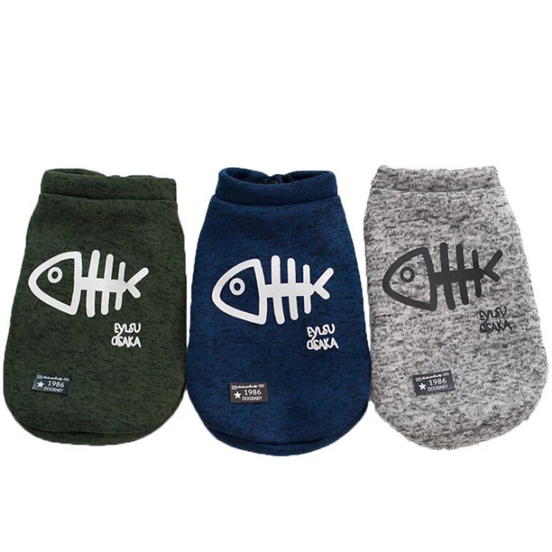 Sudaderas con capucha de espina de pescado para mascotas, ropa de ocio de invierno, Jersey de algodón, Disfraces para cachorros, suéter de dos patas, chaqueta para perros pequeños y gatos - imagen 2