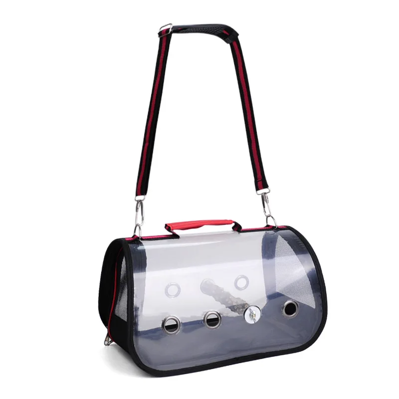 TNLY jaula de viaje para pájaros, jaula de viaje de Pvc transparente, jaula transpirable para loros, accesorios, poste de estación para loros