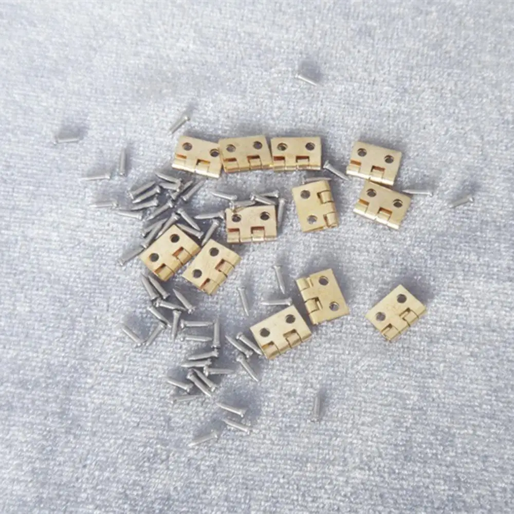 Juego de tornillos para bisagras en miniatura, accesorios de ferretería para decoración de casa de muñecas, muebles de cocina y armario, 12 juegos, 1/12 - imagen 2