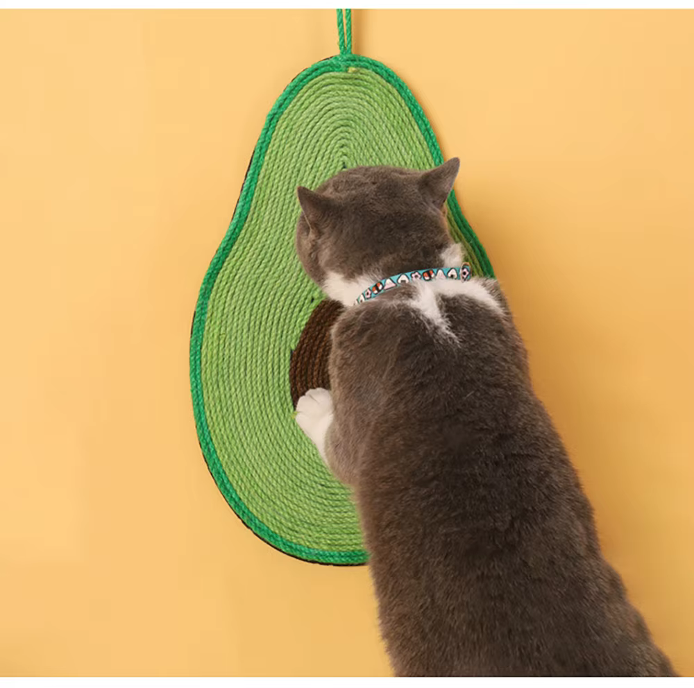 Vista completa del rascador de sisal para gatos con fijaciones