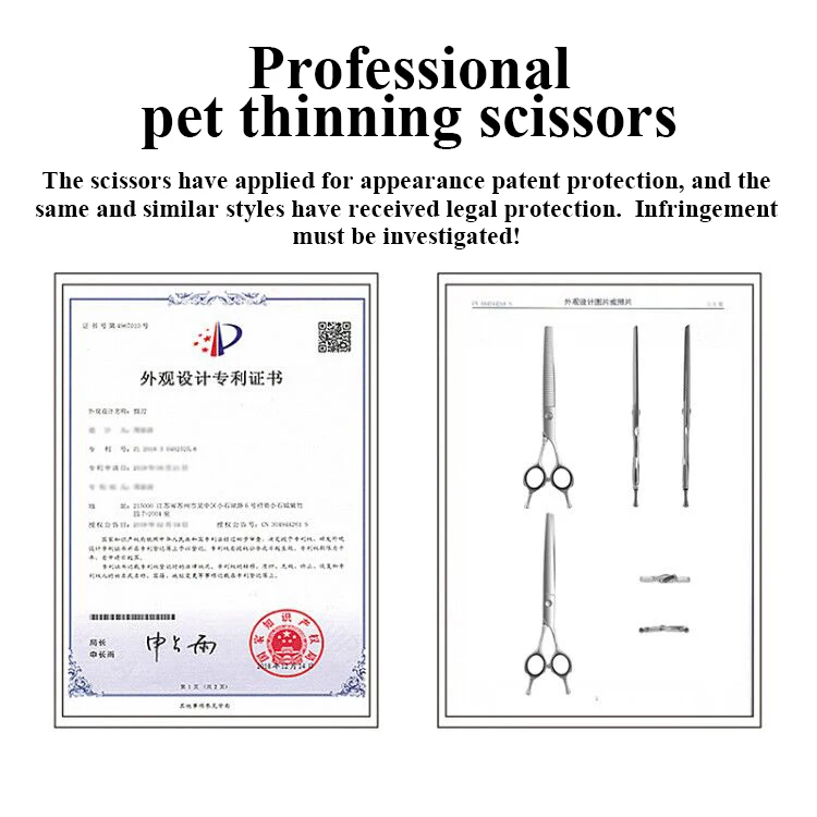 Fenice JP440C tijeras de aseo para perros de 7 pulgadas, tijeras para perros, tijeras para adelgazar dientes sin rastro, productos para perros, tasa de 70-80% - imagen 4