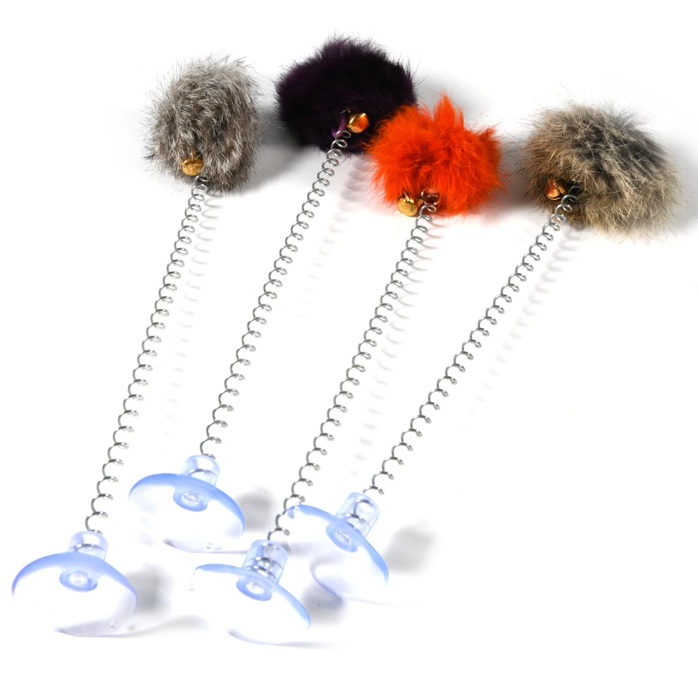 Juguete interactivo de felpa para gatos, varita de primavera para gatitos, bola con campana de ventosa, suministros para mascotas, accesorios para mascotas, 1 unidad - imagen 3
