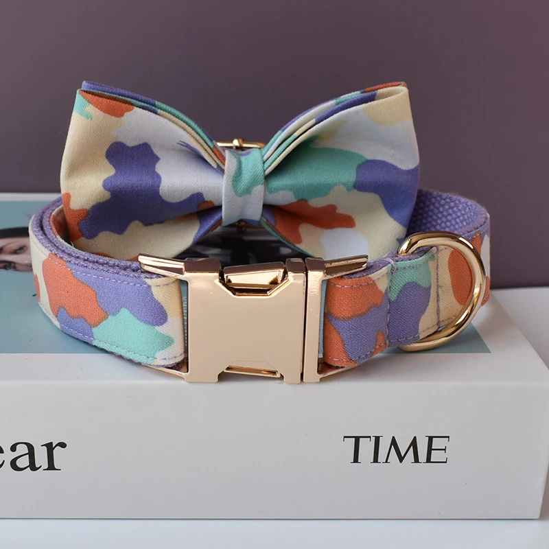 Collar con pajarita para perro, cuerda de entrenamiento para caminar, correas de tracción, productos para mascotas, buena calidad, Camuflaje 01 - imagen 3