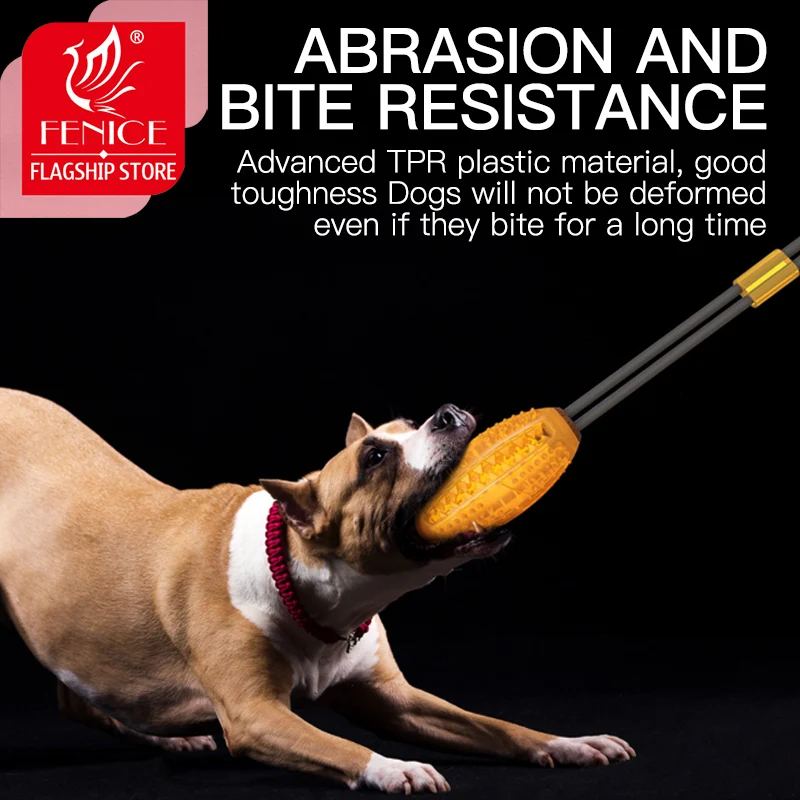 Fenice-juguetes interactivos de succión doble para perros, pelota de empuje TPR, mordedura Molar, Cuerdas elásticas, limpieza de dientes de perro, masticar - imagen 4