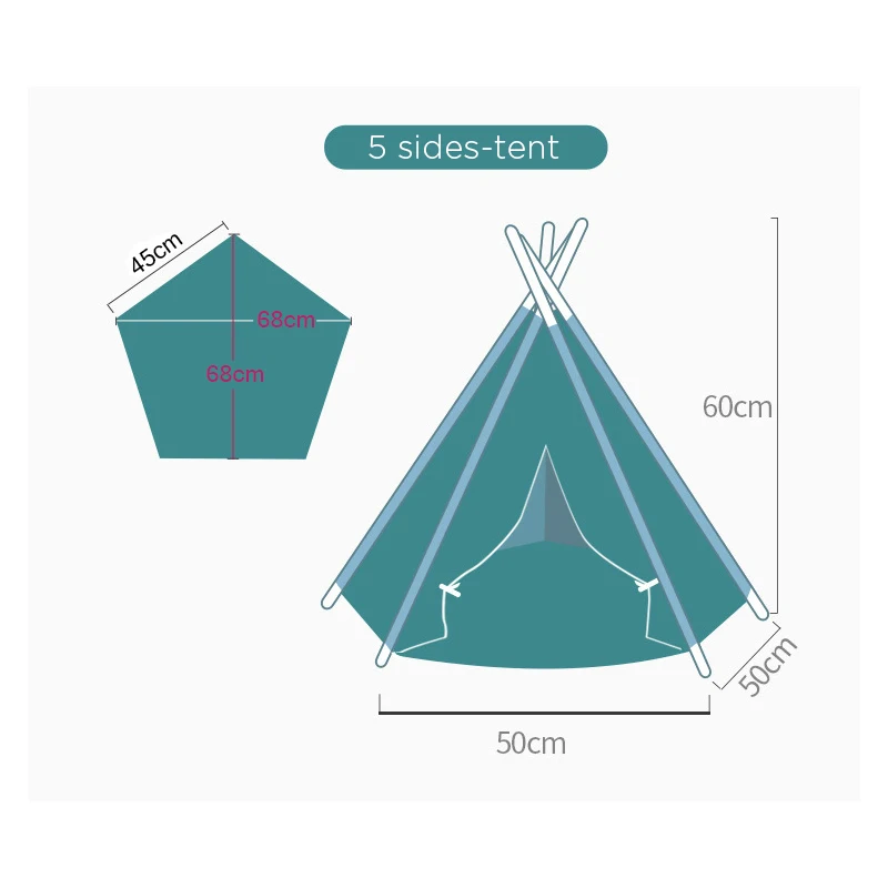 Tienda tipi de lino para gatos y perros – Con esterilla lavable - imagen 5
