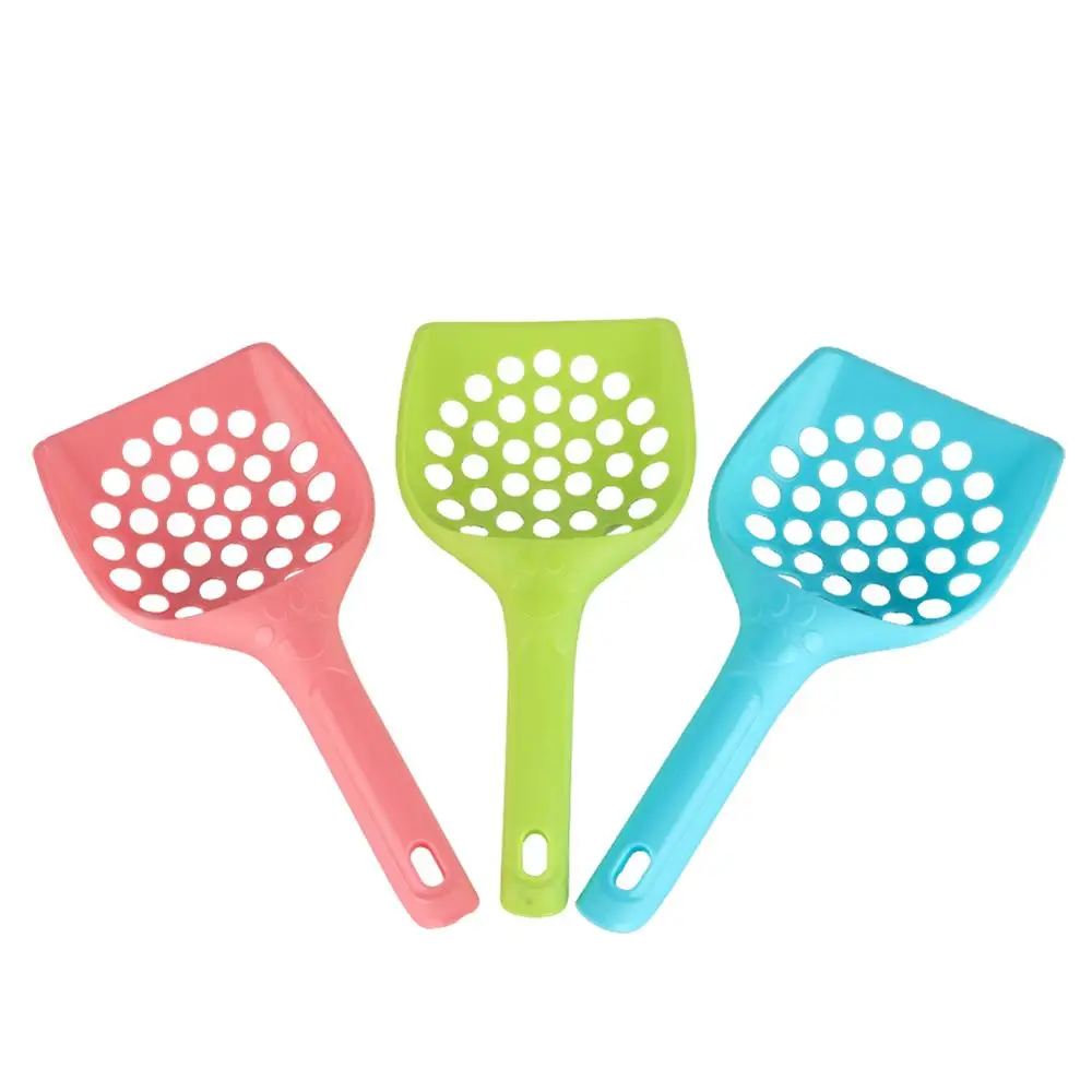 Cuchara de arena gruesa para gatos, inodoro de plástico para gatos, pala para arena para mascotas, cuidado de mascotas, pala para residuos de arena, herramienta de limpieza hueca colgante - imagen 3