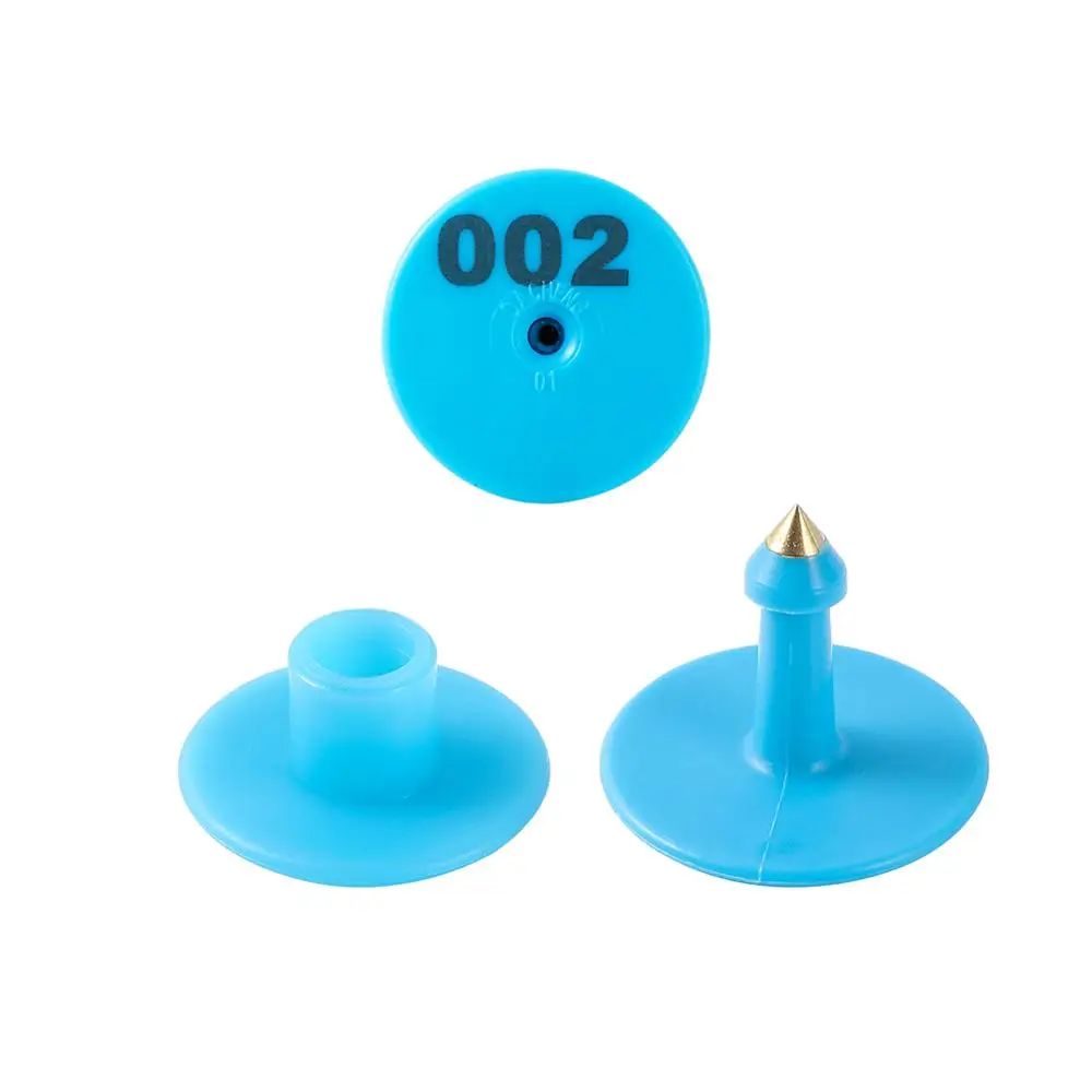 Letreros de etiqueta de oreja de cerdo, oveja, conejo, escritura láser de oreja de palabras, pendientes de cabeza de cobre, tarjeta de identificación de animales de granja, 32 piezas - imagen 2