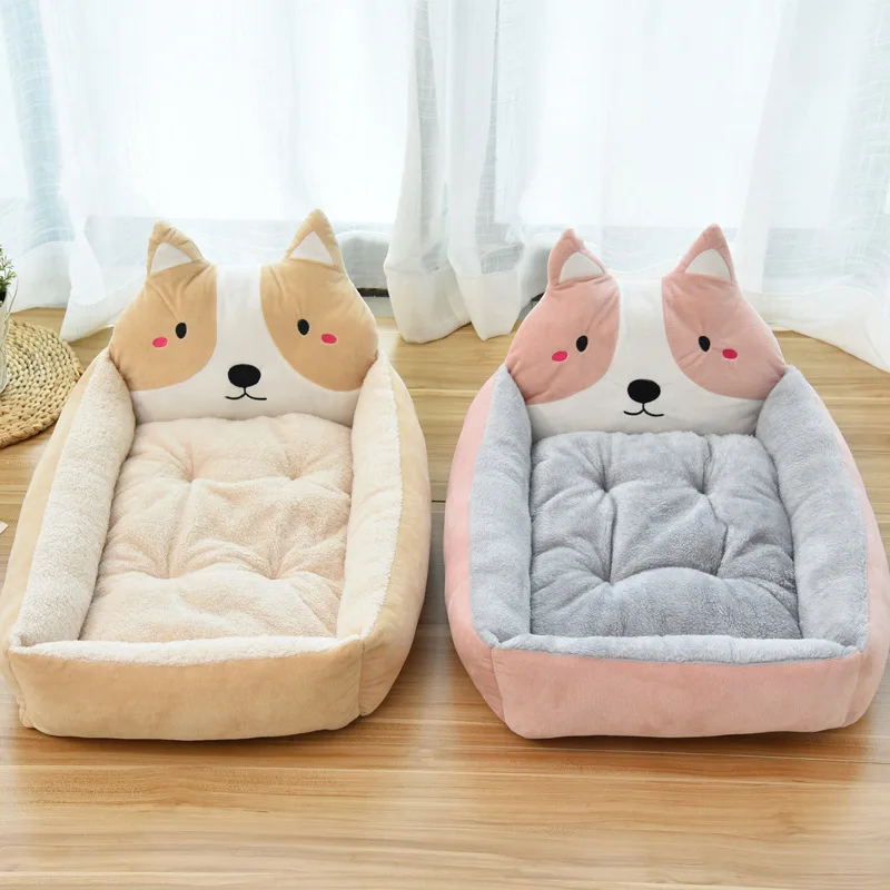 Camas para perros con forma de Animal bonito para perros grandes, medianos y pequeños, cama cálida de invierno para perros, accesorios para casa, perrera, sofá de felpa antiestrés - imagen 2
