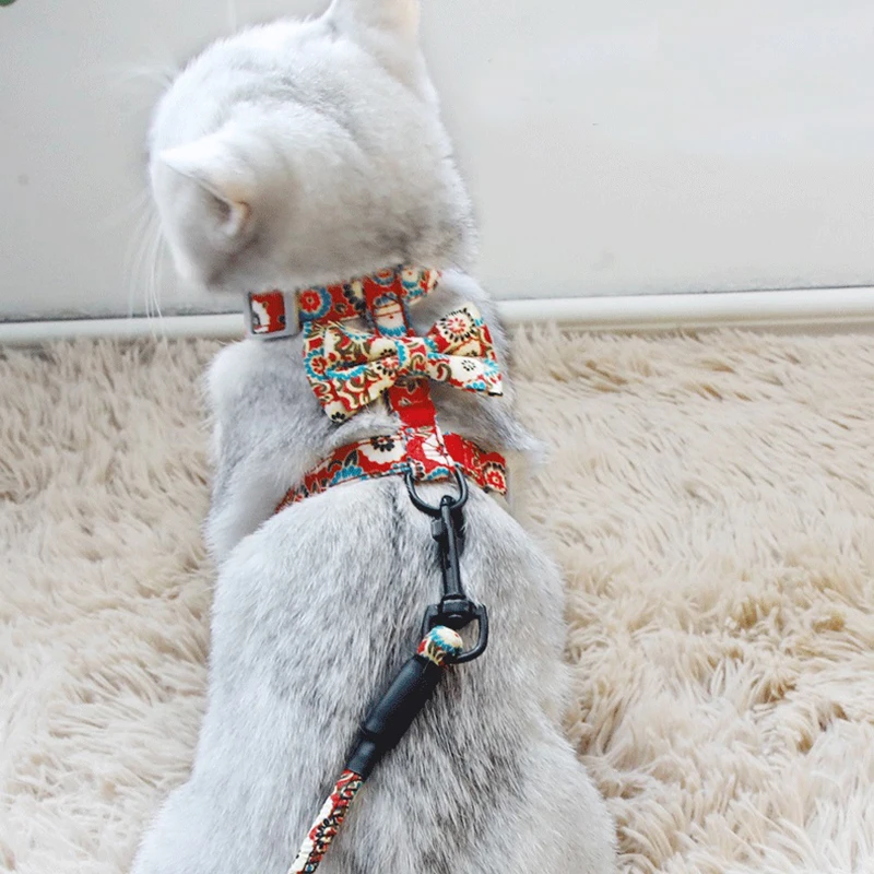 Conjunto de arnés y correa ajustables para gatos, productos para mascotas para caminar, correr, accesorios para gatos, mascotas, arneses kedi mascota, harnais chat - imagen 3