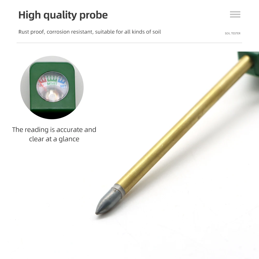 Mini medidor de humedad del suelo, medidor de humedad, Kit de suelo para plantas, probador húmedo, instrumento de prueba para cultivo de plantas de jardinería - imagen 4