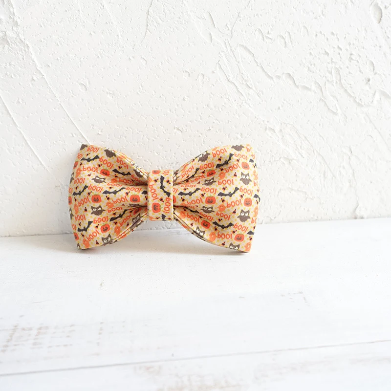 Pajarita con dibujos de murciélagos para perro, accesorio para Collar de Mascota, suministros para mascotas, herramientas de aseo para perros, pajarita Ornamental desmontable para Halloween - imagen 4
