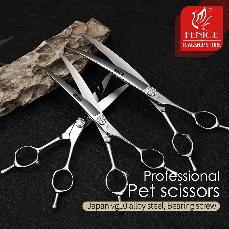 Tijeras de aseo para perros Fenice – Acero VG10 profesional - imagen 2