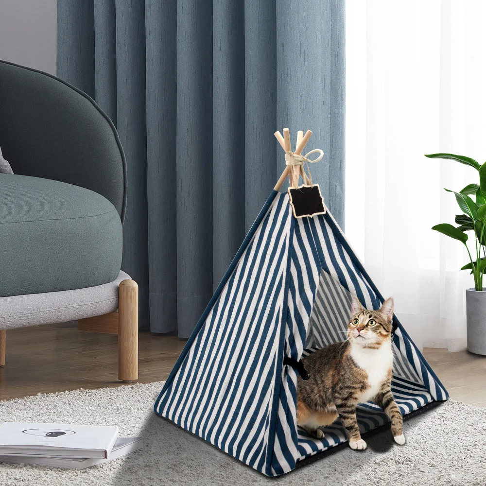 Casa de tienda de campaña para mascotas, túnel para gatos, tipi portátil para perros pequeños, perrera, cama cálida para gatos, casa para interiores y exteriores, cojín para dormir - imagen 3