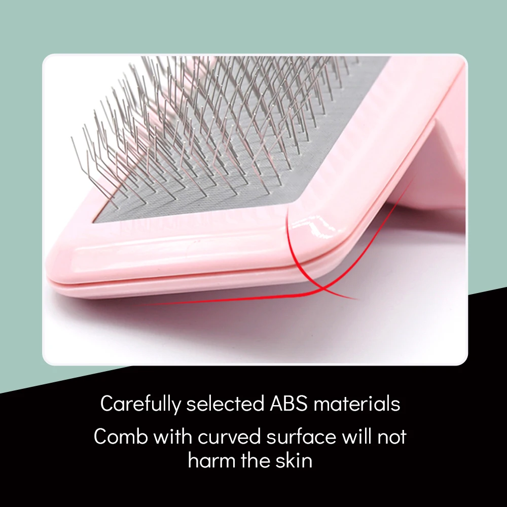 Fenice-peine para masaje de pelo de mascotas, cepillo de nudo abierto, herramienta de limpieza, aguja de peine de acero inoxidable para perro y gato - imagen 4