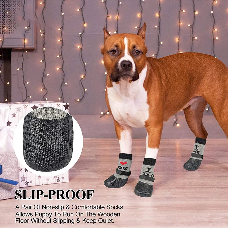Benepaw-Zapatos con correas ajustables para perro, botines transpirables antideslizantes de doble cara, calcetines resistentes con adhesivo resistente, protección de punto - imagen 3