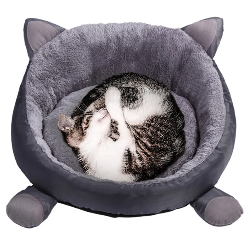Cama redonda de felpa para gato, cojín mullido para interior, antiansiedad, sofá, Accesorios lavables para mascotas pequeñas, medianas y grandes - imagen 3