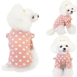 Sudadera perro pequeño con corazón – Algodón rosa, beige y gris